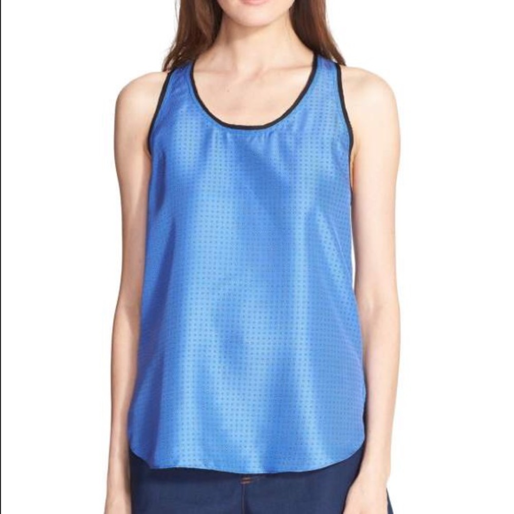 Rag & Bone Silk Dot Print Crewneck Tank